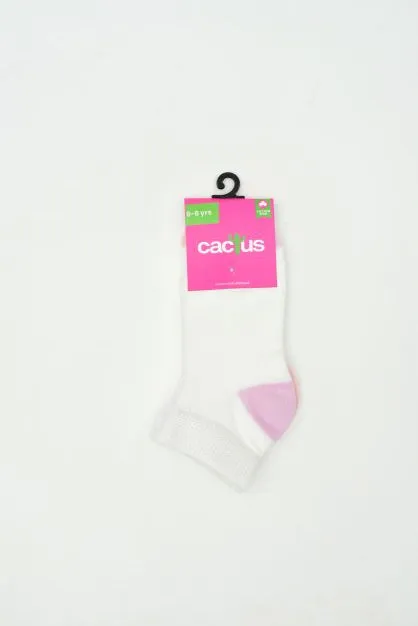 3pk White & Pastel Socks