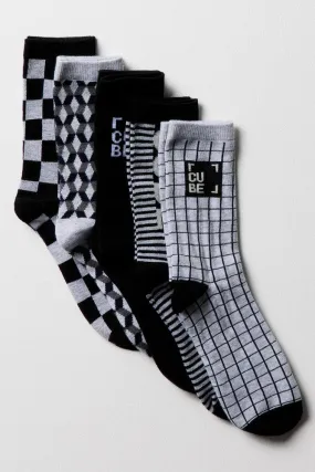 5 Pack Socks Black
