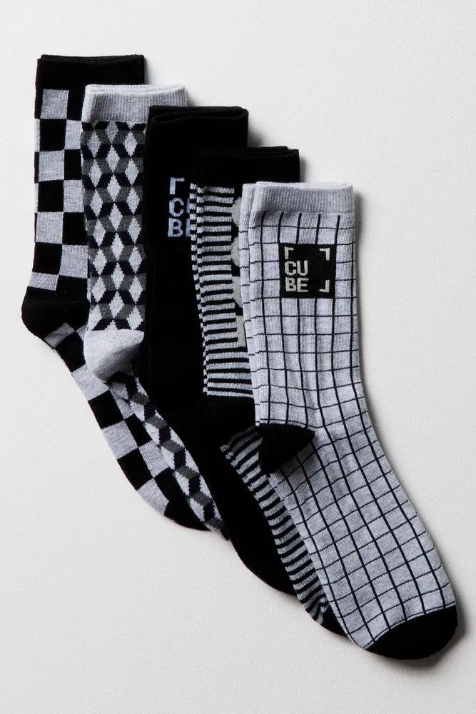 5 Pack Socks Black