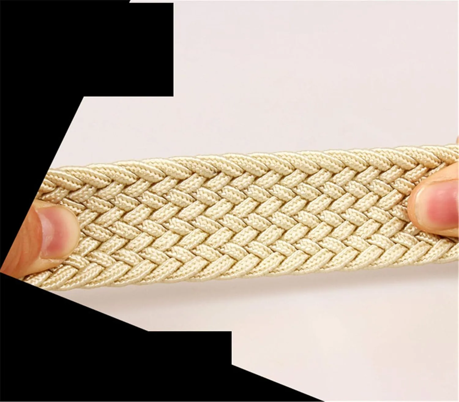 Andongnywell Elastic Stretch Woven Braided Belt for Men Women Square Business Buckle Waist Cinch Waist band