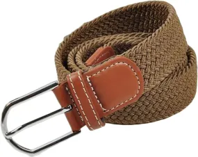 Andongnywell Elastic Stretch Woven Braided Belt for Men Women Square Business Buckle Waist Cinch Waist band