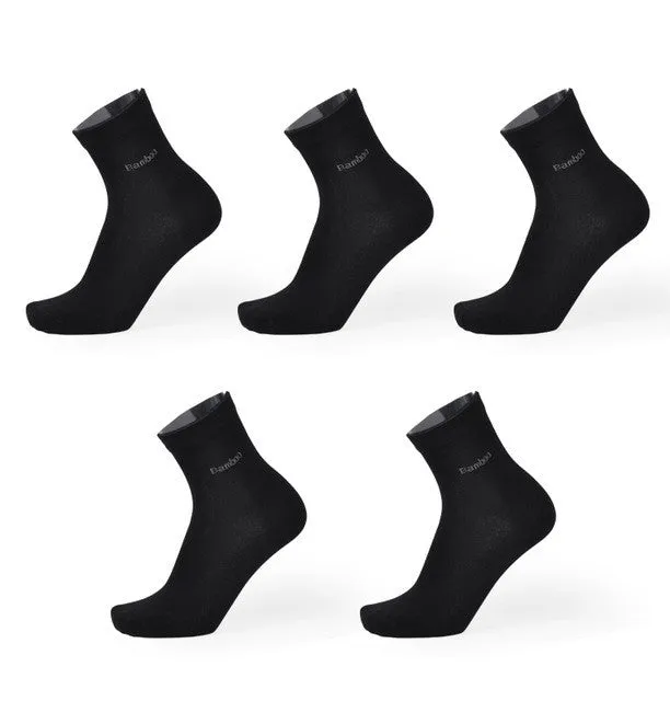 Bamboo Fiber Socks Breathable Anti-Bacterial Men's Long Sock -  5pairs / lot