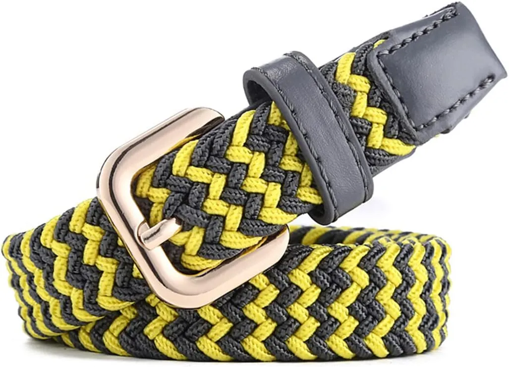 Belts for Womens Stretch Braided Web Elastic Girl thin Belt for Casual Pants Jeans