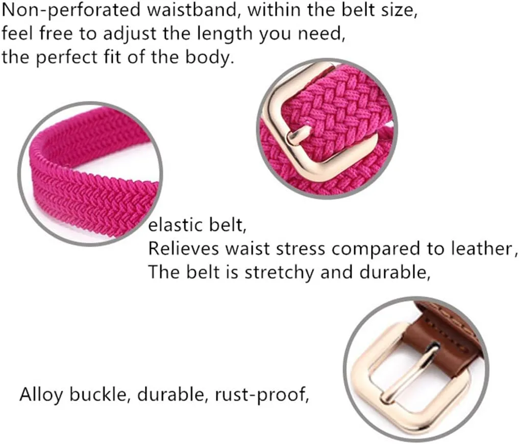Belts for Womens Stretch Braided Web Elastic Girl thin Belt for Casual Pants Jeans