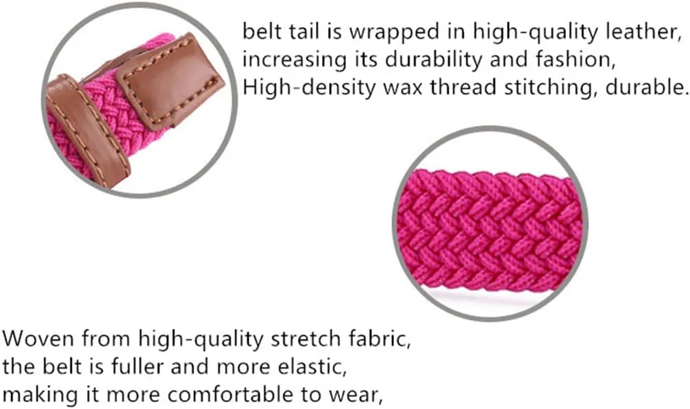 Belts for Womens Stretch Braided Web Elastic Girl thin Belt for Casual Pants Jeans