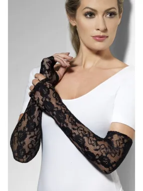 Black Lace Fingerless Gloves