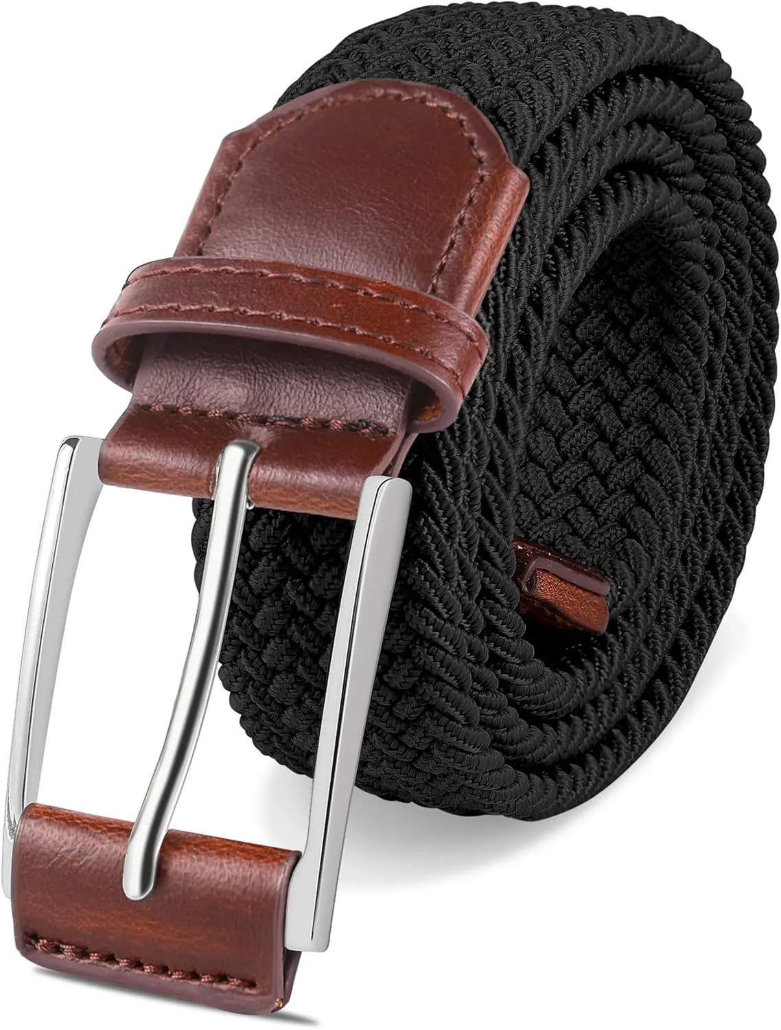 Casual Stretch Belts for Men, Adjustable Braided Mens Elastic Belt, Ideal Gifts for Golf, Dress, Work