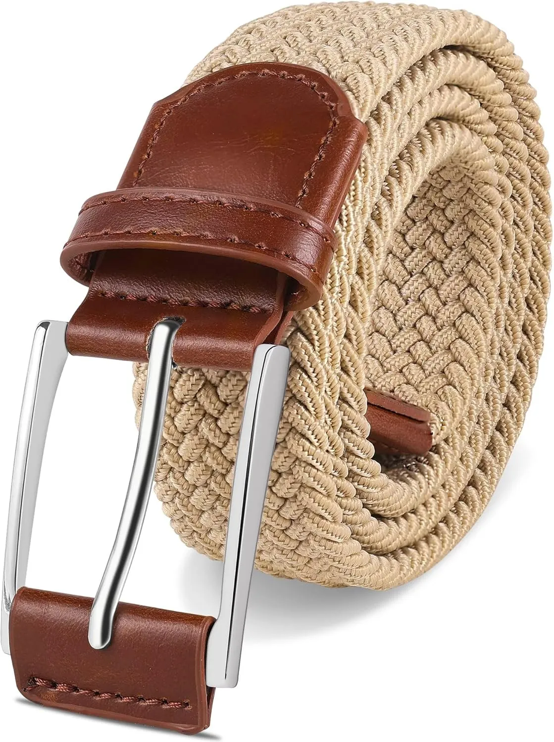 Casual Stretch Belts for Men, Adjustable Braided Mens Elastic Belt, Ideal Gifts for Golf, Dress, Work