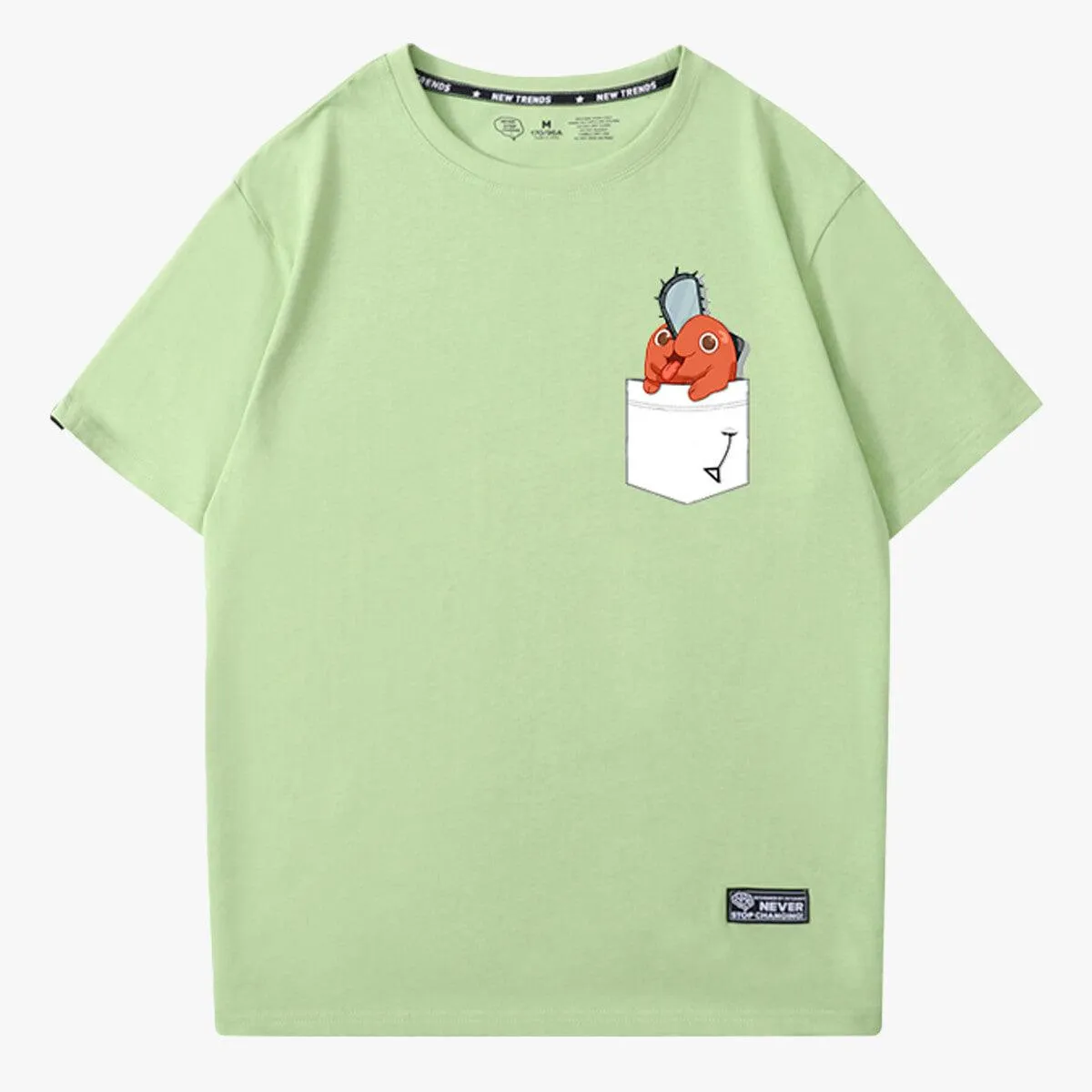 Chainsaw Man Pochita Chest Pocket T-Shirt