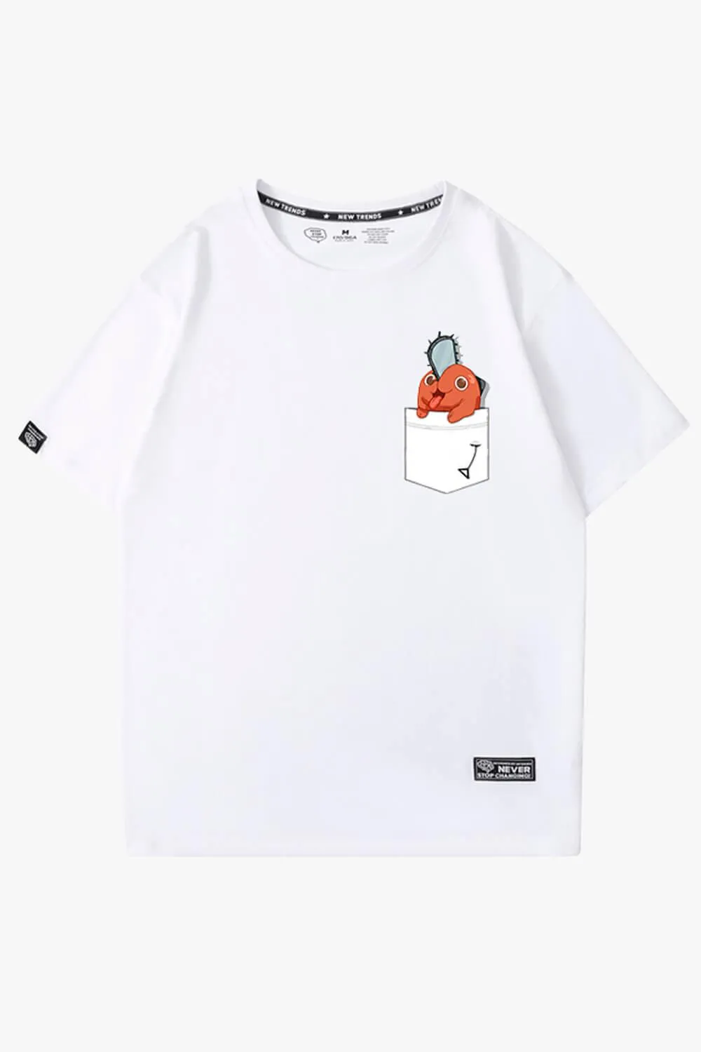 Chainsaw Man Pochita Chest Pocket T-Shirt