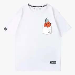 Chainsaw Man Pochita Chest Pocket T-Shirt