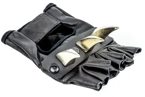 Claw Spike Genuine Leather Fingerless Gloves Pair