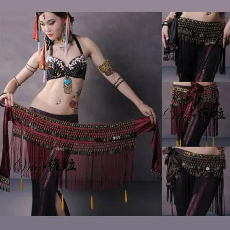 Copper Belly Dance Hip Scarf Coin Belt Tribal Costume