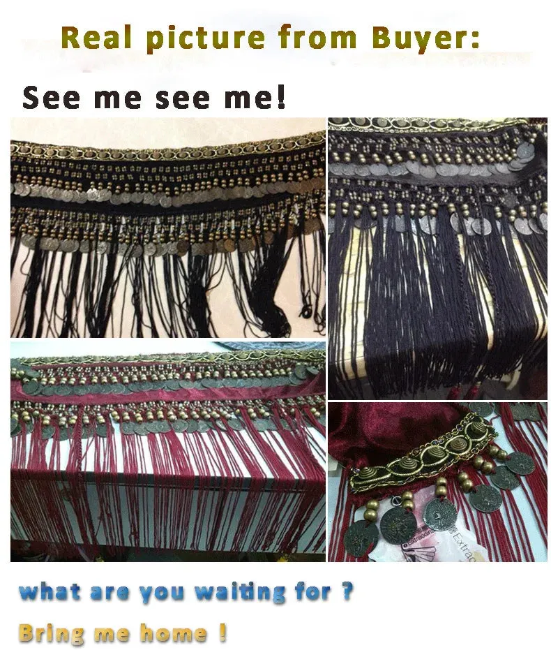 Copper Belly Dance Hip Scarf Coin Belt Tribal Costume