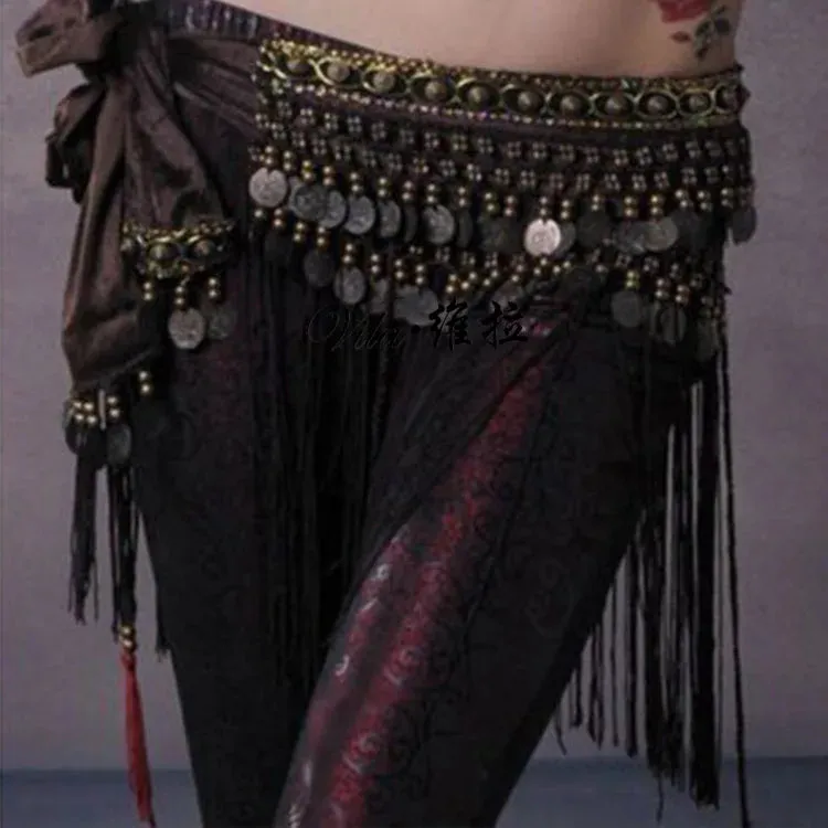 Copper Belly Dance Hip Scarf Coin Belt Tribal Costume