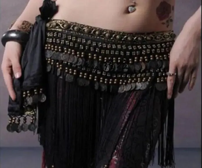 Copper Belly Dance Hip Scarf Coin Belt Tribal Costume