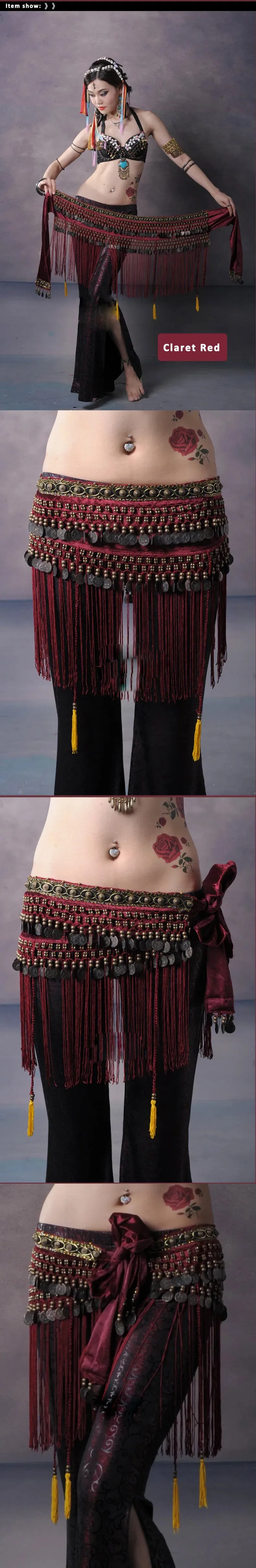 Copper Belly Dance Hip Scarf Coin Belt Tribal Costume