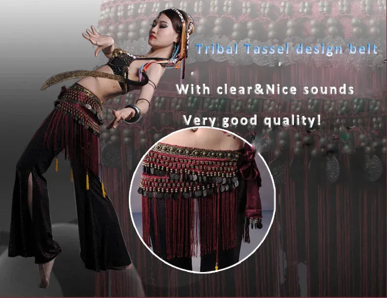 Copper Belly Dance Hip Scarf Coin Belt Tribal Costume