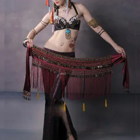 Copper Belly Dance Hip Scarf Coin Belt Tribal Costume