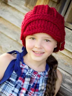 Cranberry red buckle beanie winter hat