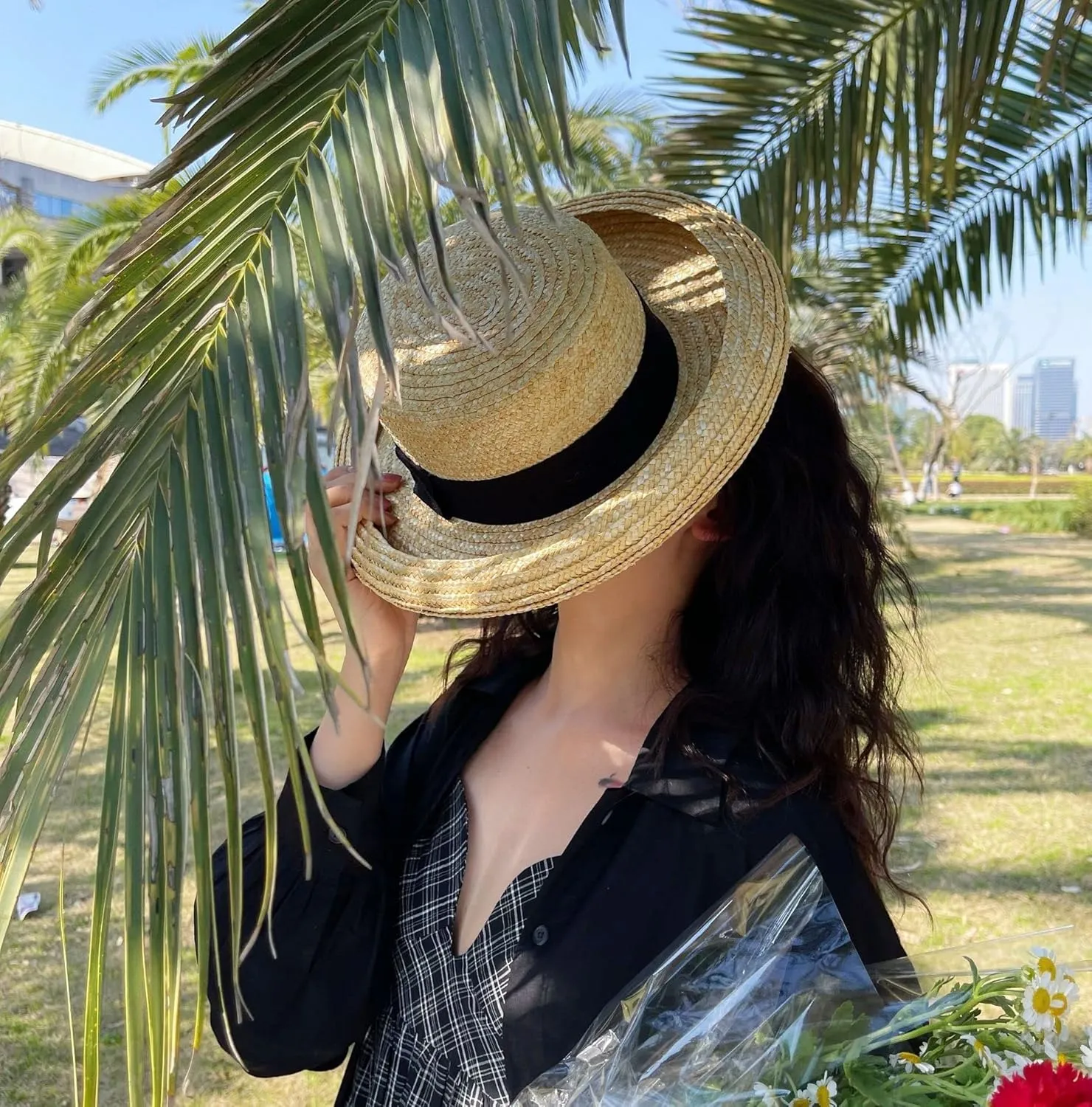 Crimping Brim Sun Hat Women Sun Hat Seaside Sunscreen Beach Hat