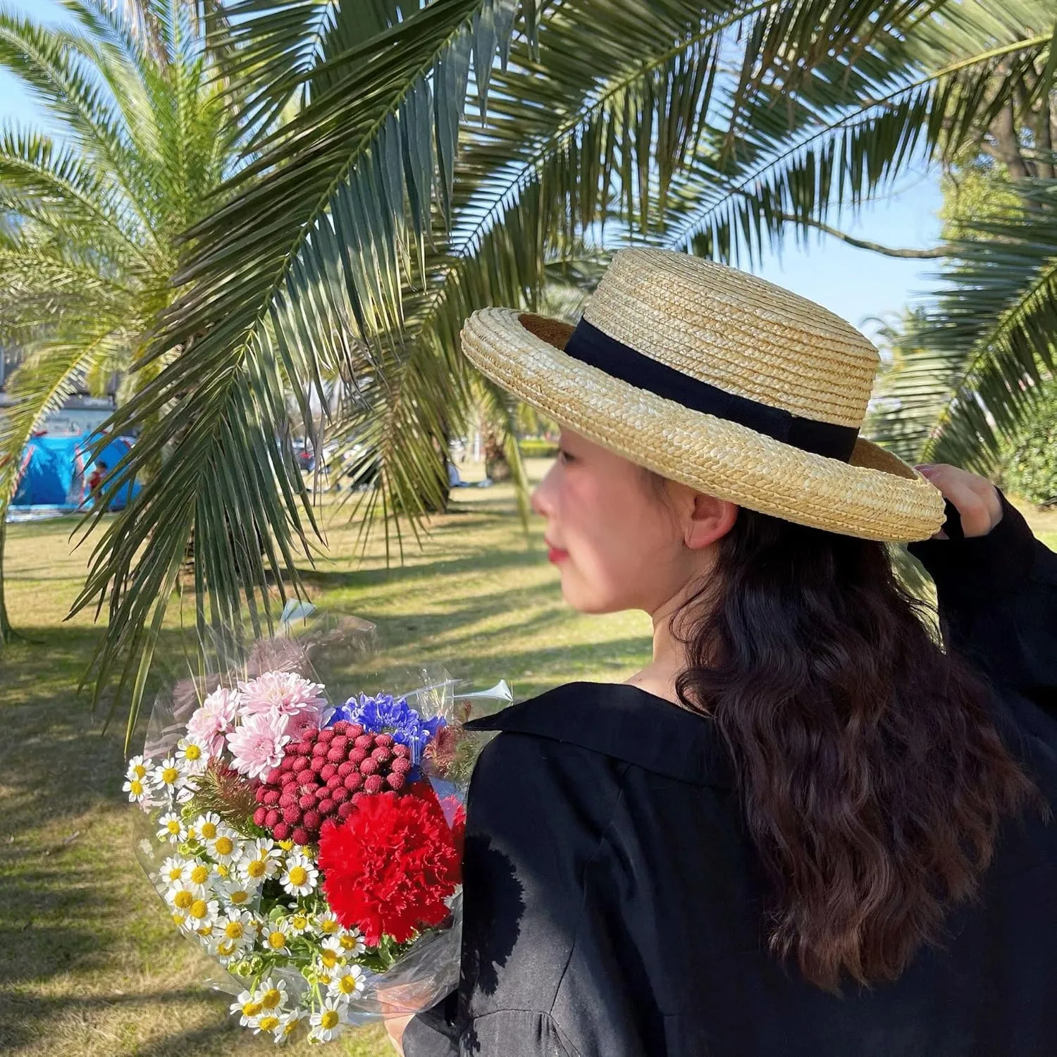 Crimping Brim Sun Hat Women Sun Hat Seaside Sunscreen Beach Hat