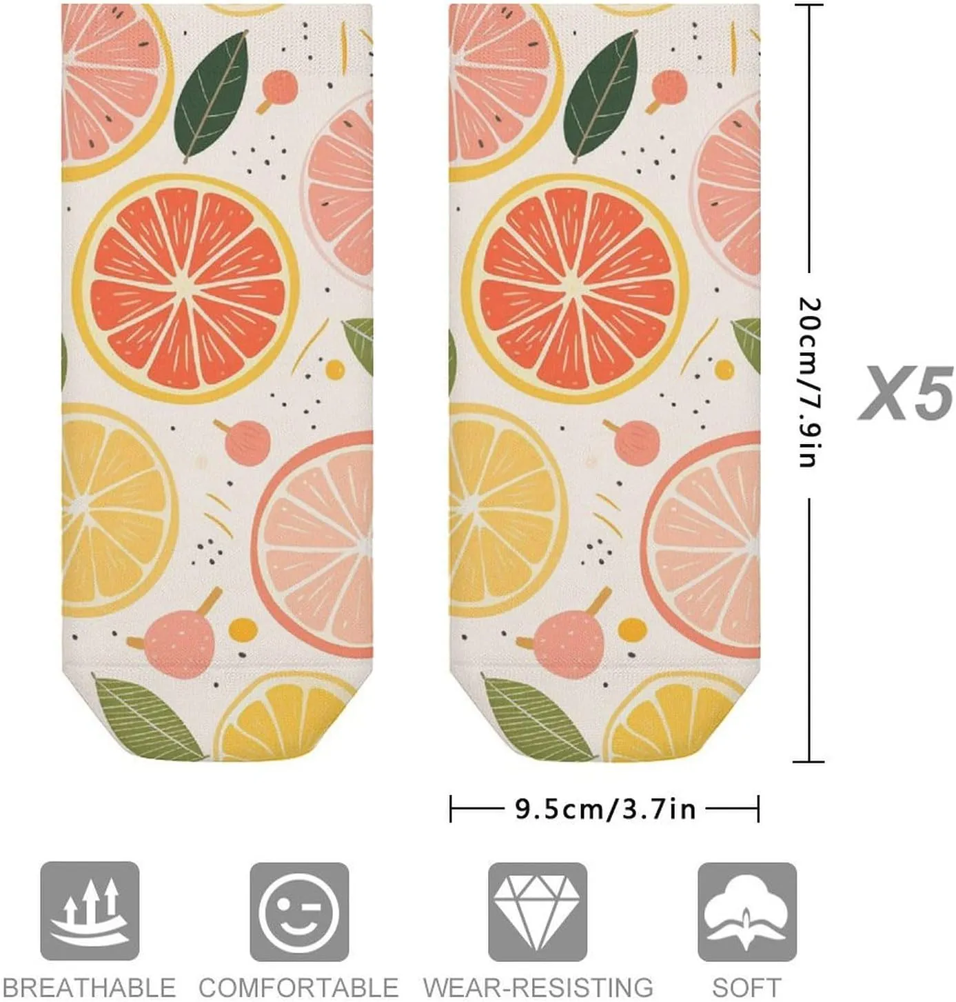 Cushion Ankle Running Socks Colorful Marble Pastel Blue Purple Low Cut Breathable Athletic Socks for Men Women 5 Pairs