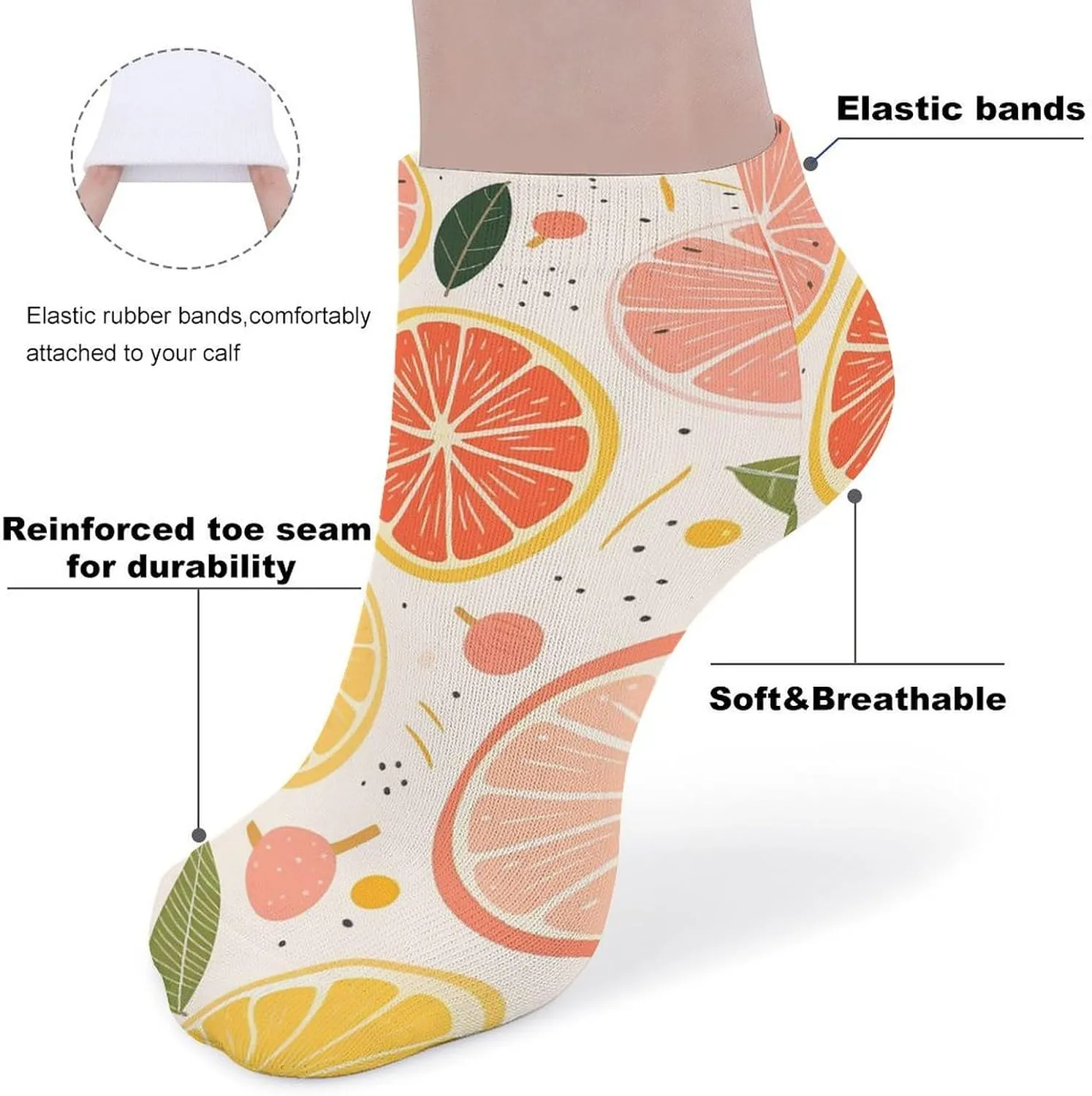 Cushion Ankle Running Socks Colorful Marble Pastel Blue Purple Low Cut Breathable Athletic Socks for Men Women 5 Pairs