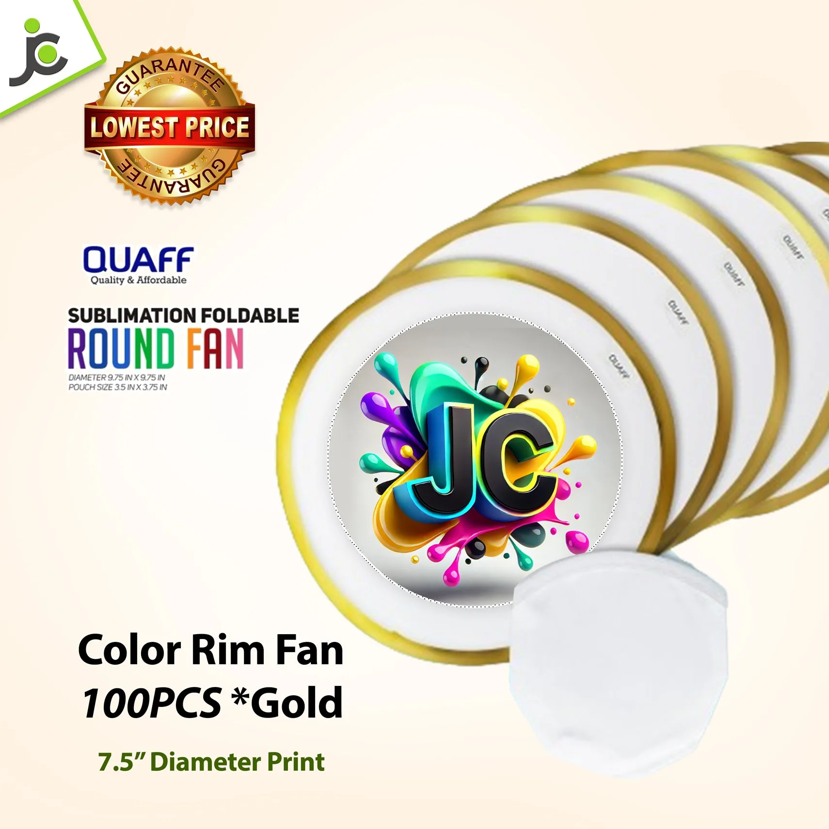 Customize Foldable Round Fan 100pcs