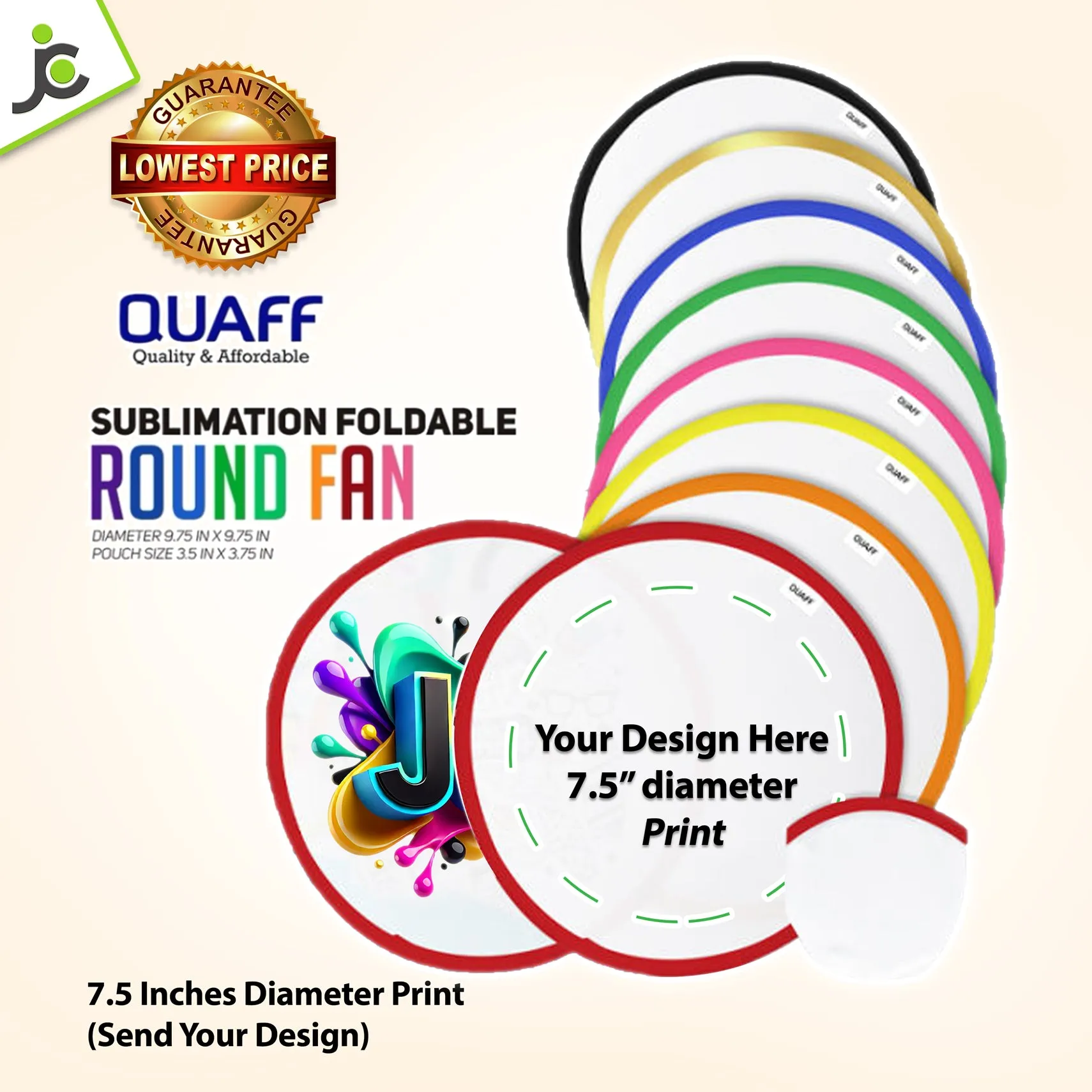 Customize Foldable Round Fan 100pcs