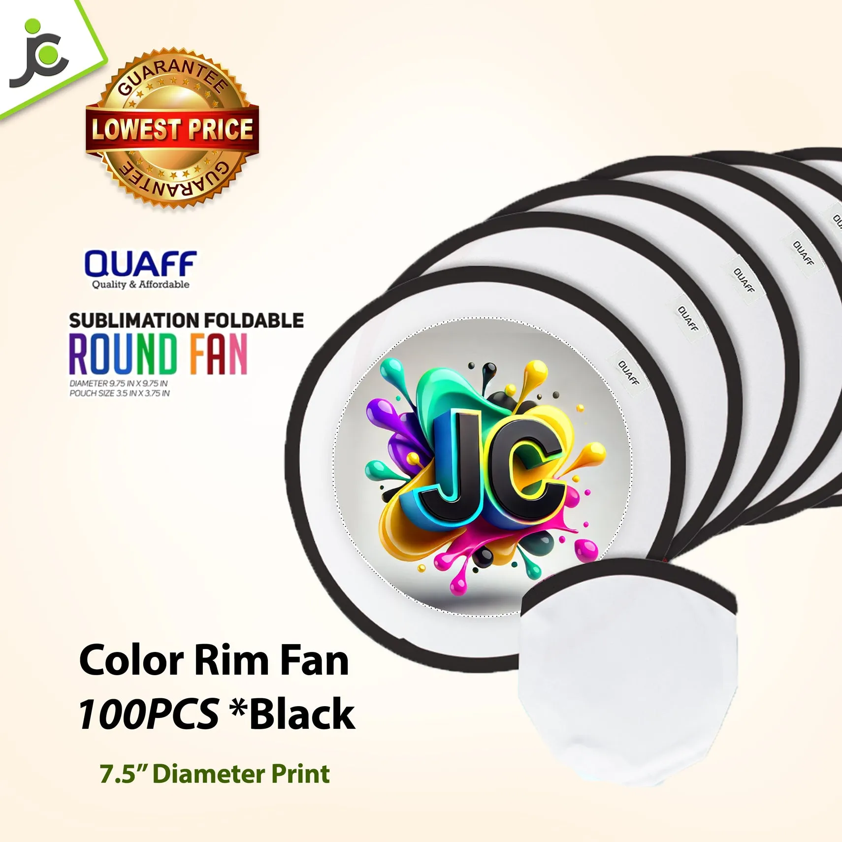 Customize Foldable Round Fan 100pcs