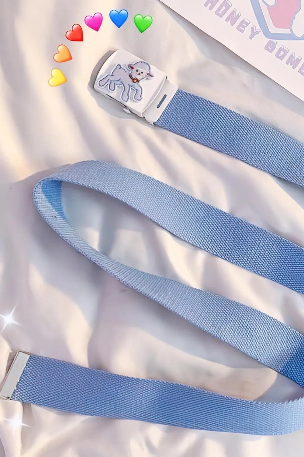 Cute Lamb Belt Soft Pastel Blue