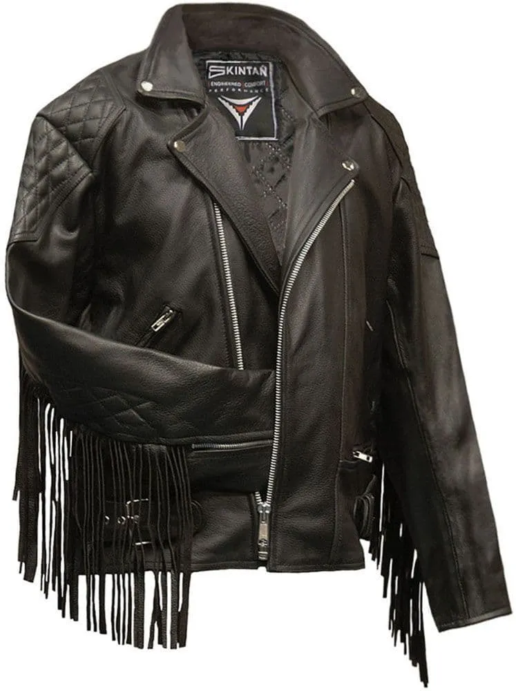 Diamond Fringed Biker Jacket