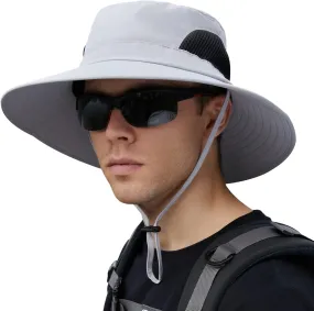 Duakrs Unisex Wide Brim Sun Hat,Outdoor UPF 50  Waterproof Boonie Hat Summer UV Protection Sun Caps