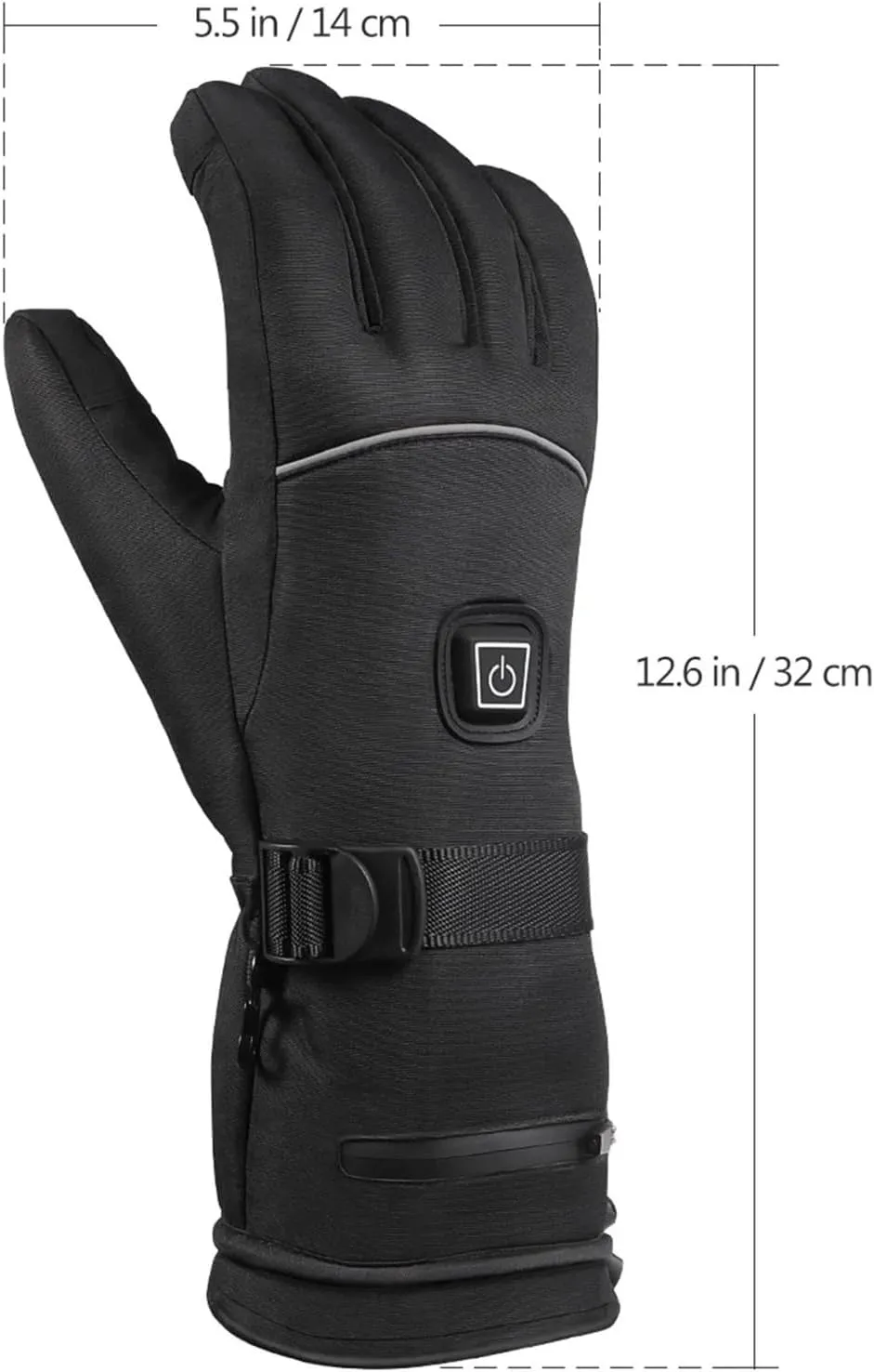 dubb Men's Heated Gloves Waterproof Keep Warm Wind Proof Touch Screen for Winter Outdoor Skiing Cycling Camping