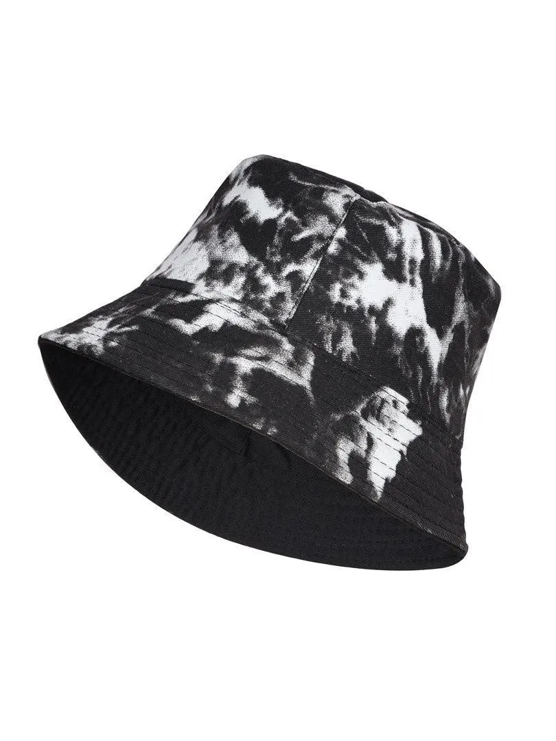FabSeasons Black Reversible Tie-Dye Bucket Hats