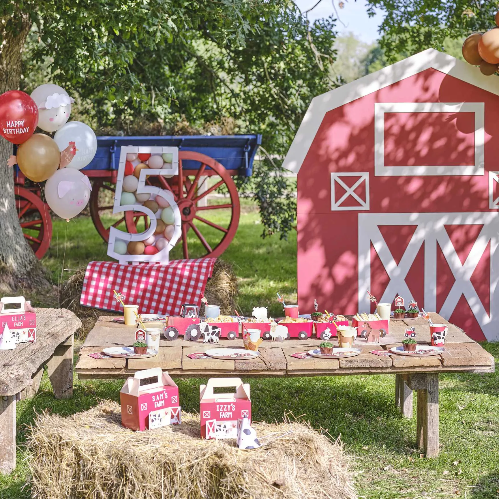 Farm Animal Party Hats x 8