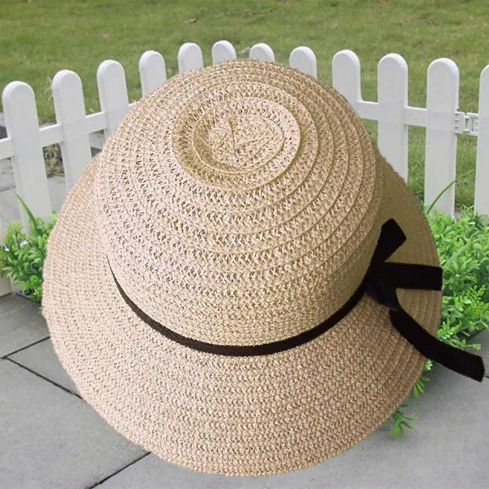 Floppy Foldable Straw Hats for Women Wide Brim Beach Sun Hat Summer Roll Up Beach Caps UV UPF 50 Straw Sunhats