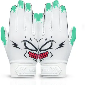 Football Receiver Gloves Youth White Green
