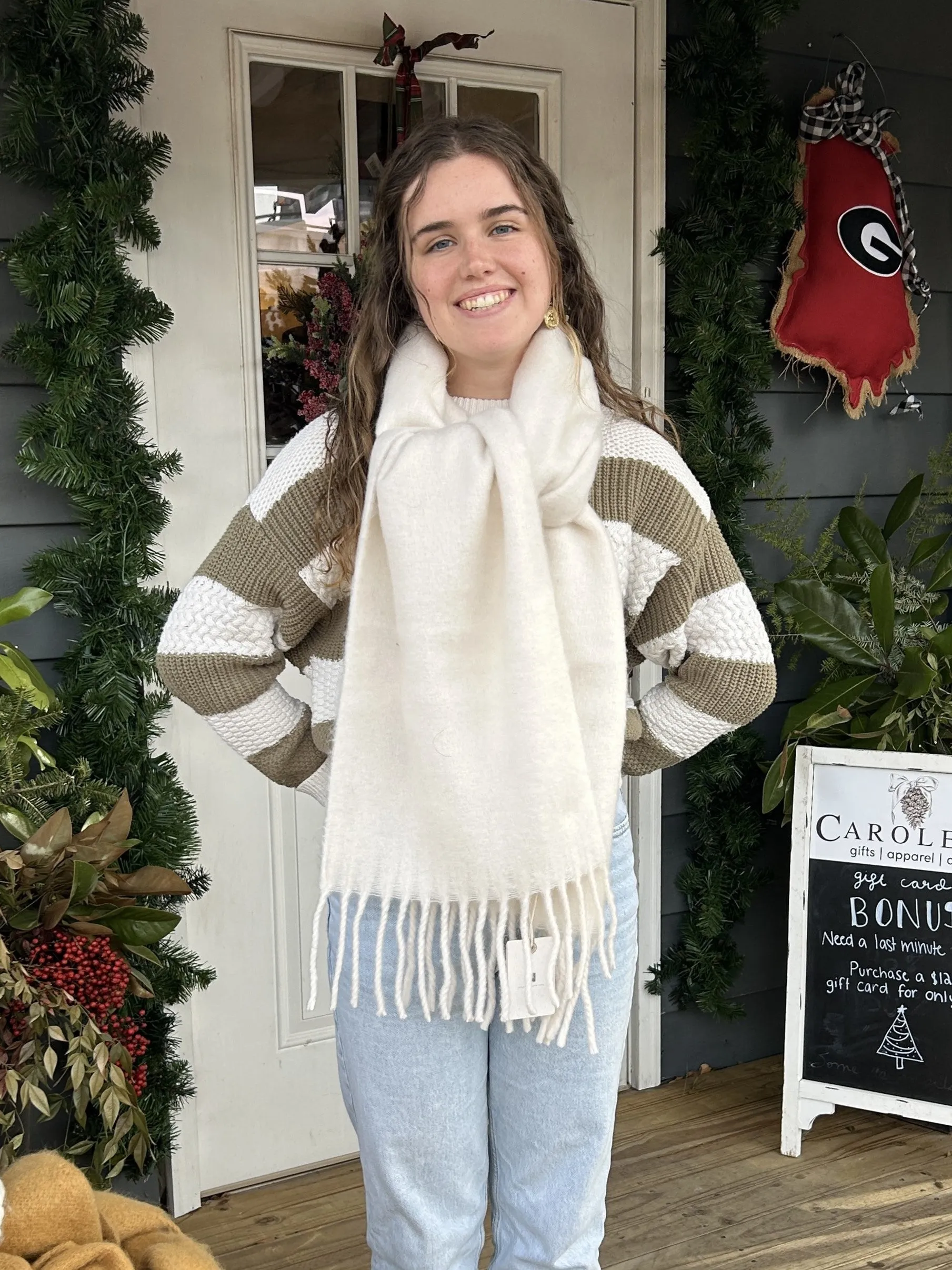Fringe Hem Grunge Scarf