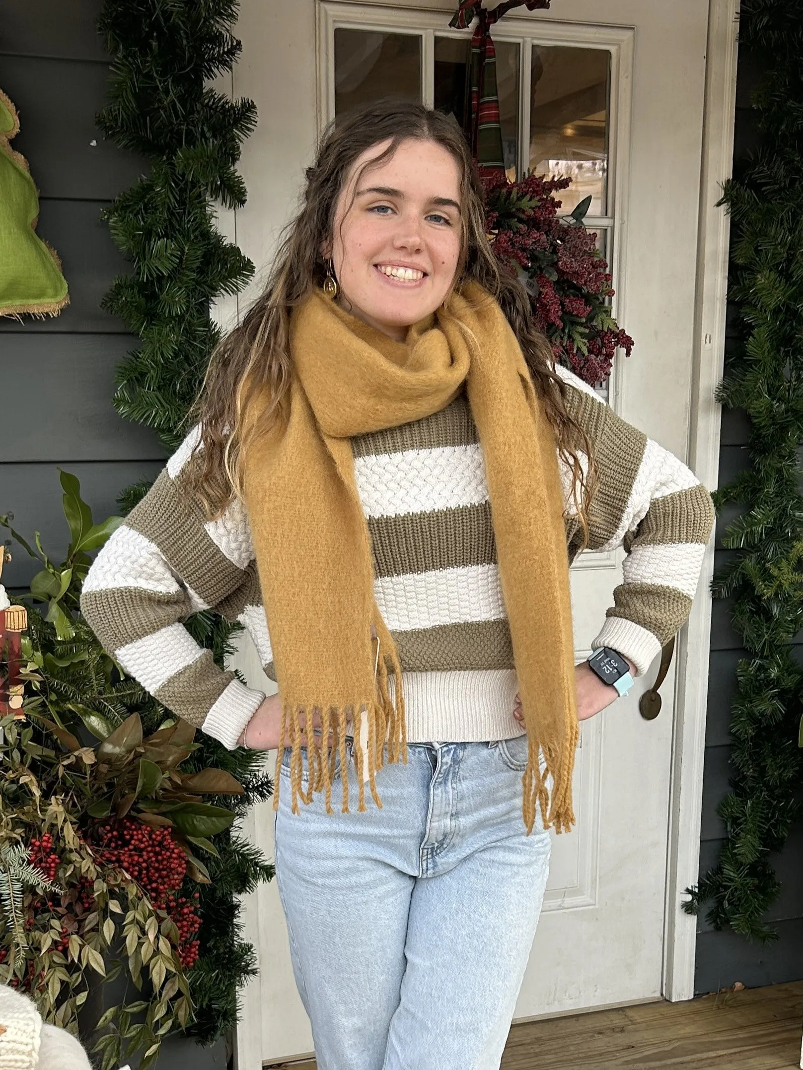 Fringe Hem Grunge Scarf