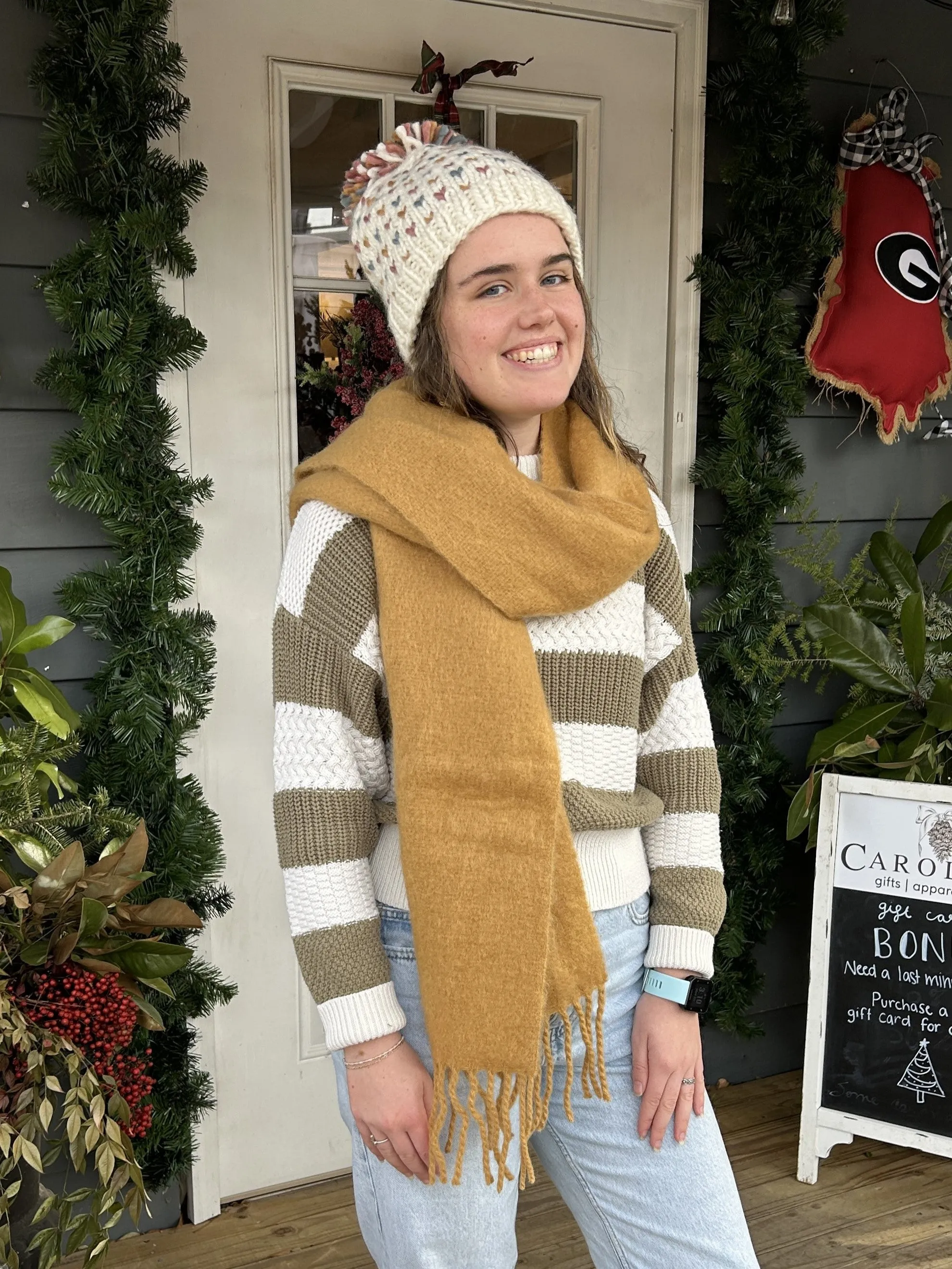 Fringe Hem Grunge Scarf