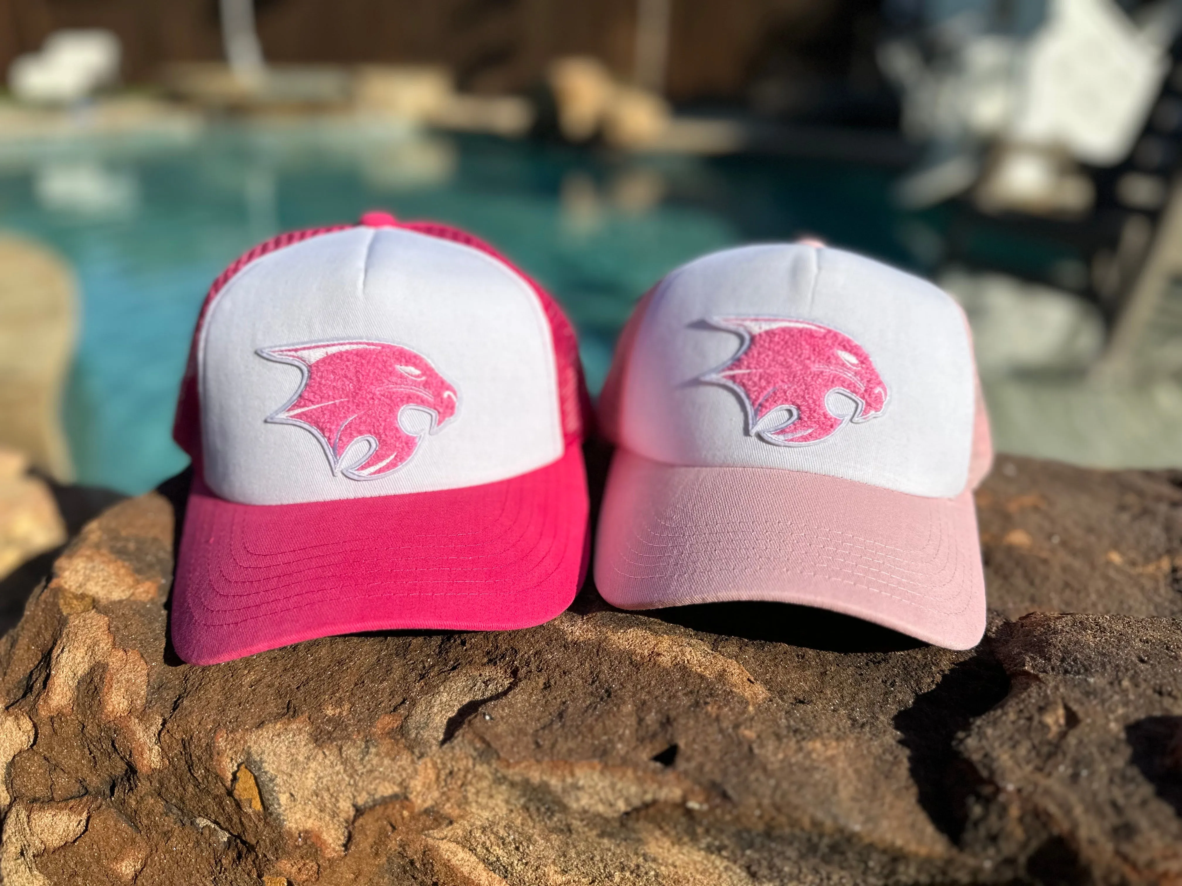 Fuzzy Bobcat Chenille Patch Trucker Hats (Various Styles)