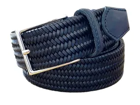 George Roth ESSEN 9702 Leather Braided Woven Stretch in Black