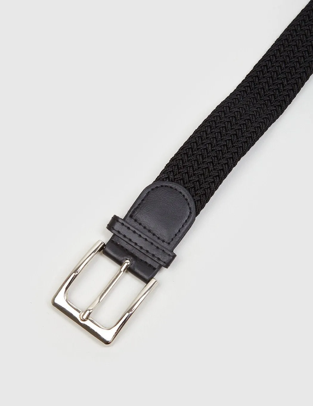 Hone Woven Plait Belt - Black