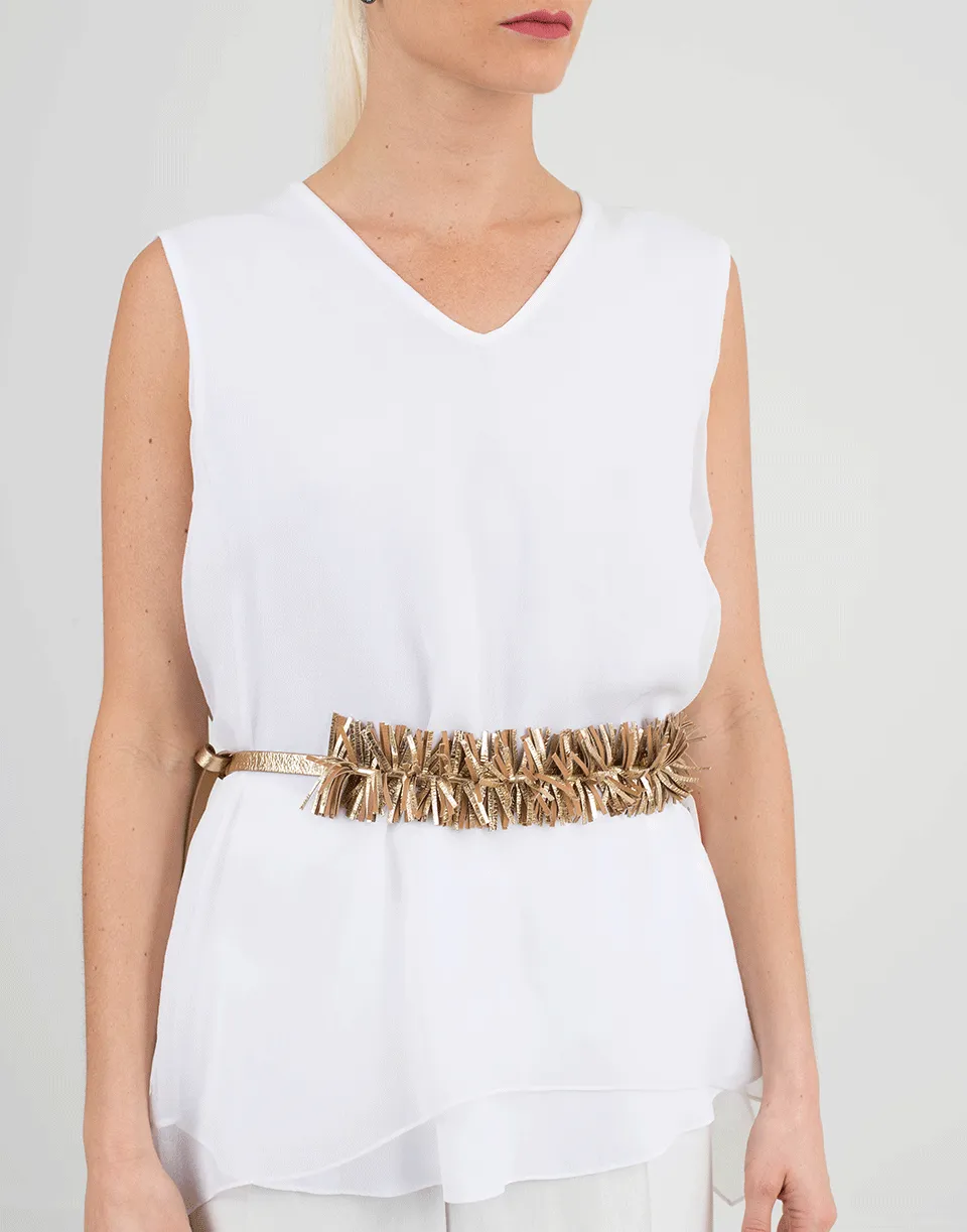 Leather Fringe Tie Belt