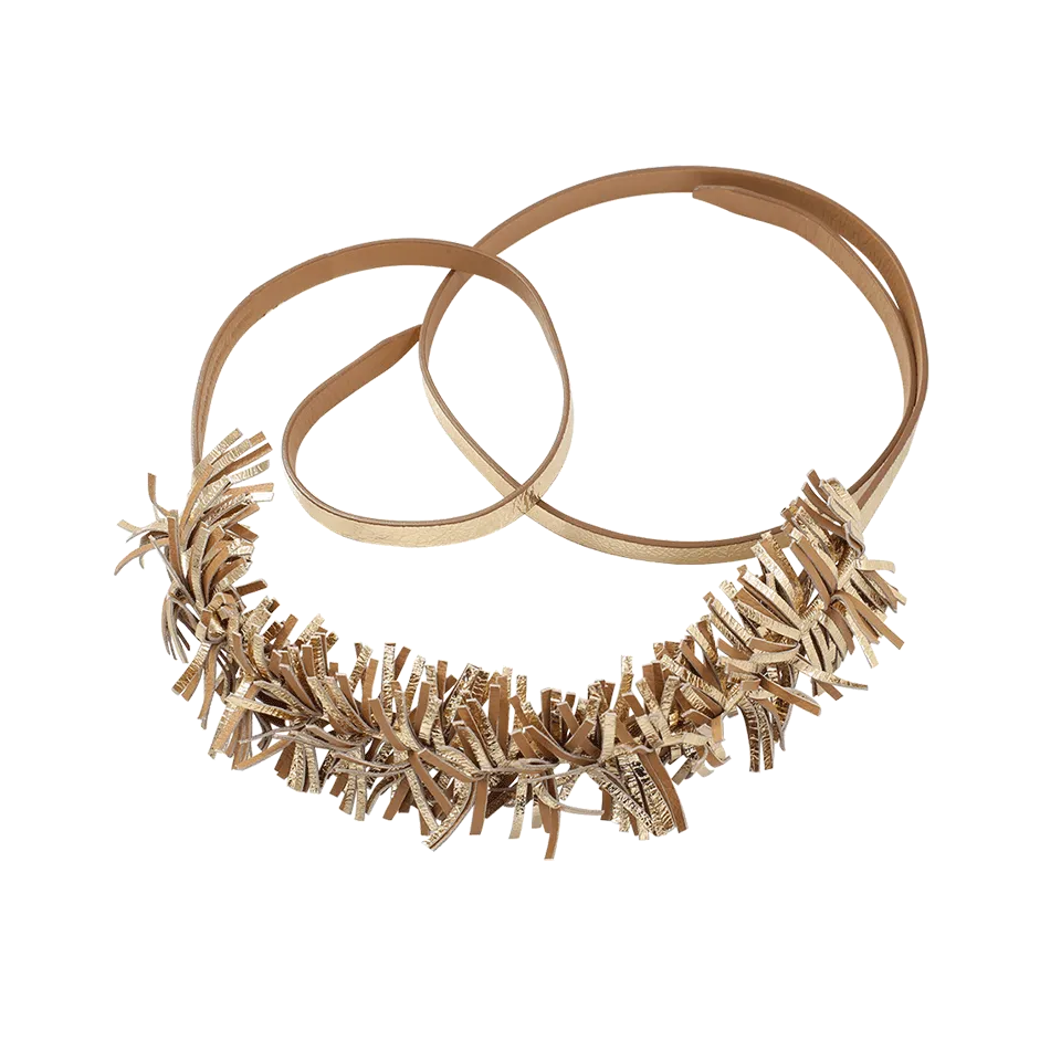 Leather Fringe Tie Belt