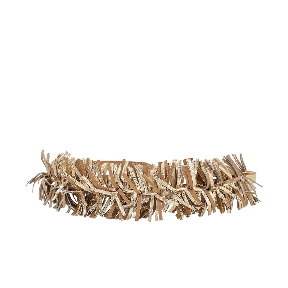Leather Fringe Tie Belt