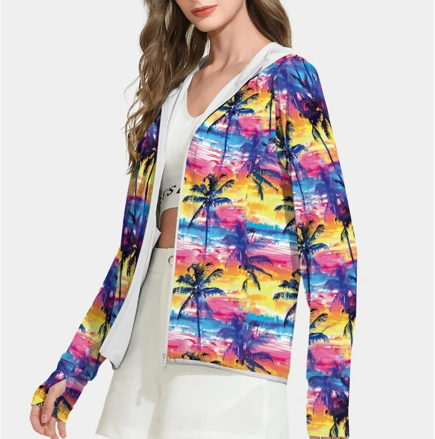 Long Sleeve Womens Sun-Proof Jacket Lightweight Cooling Sunscreen Shirt