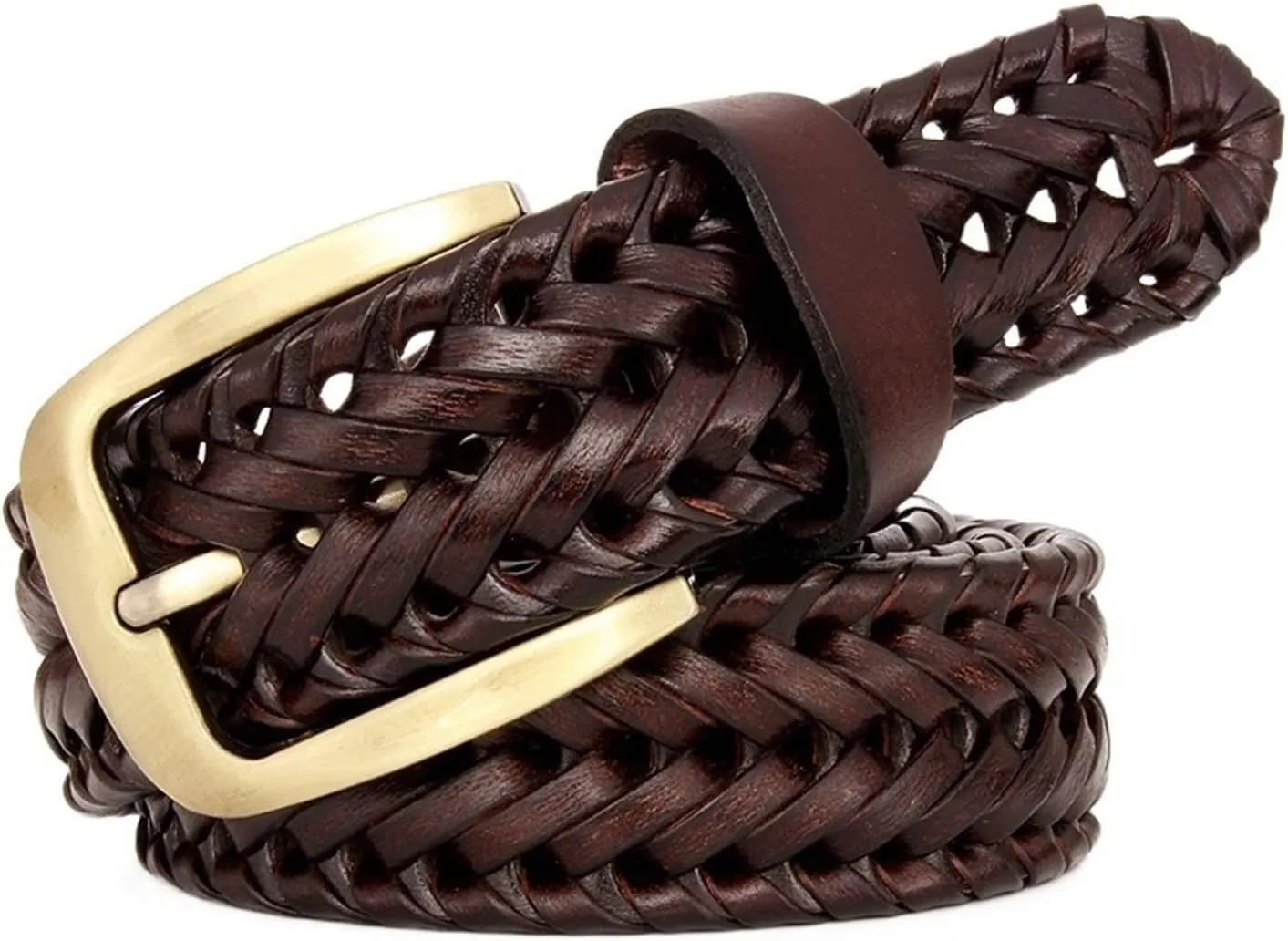 Men and Women Belt Genuine Leather Belt for Men Woven Knitted Quality Belt Male Luxury Strap Belts(44in/110cm,Black)